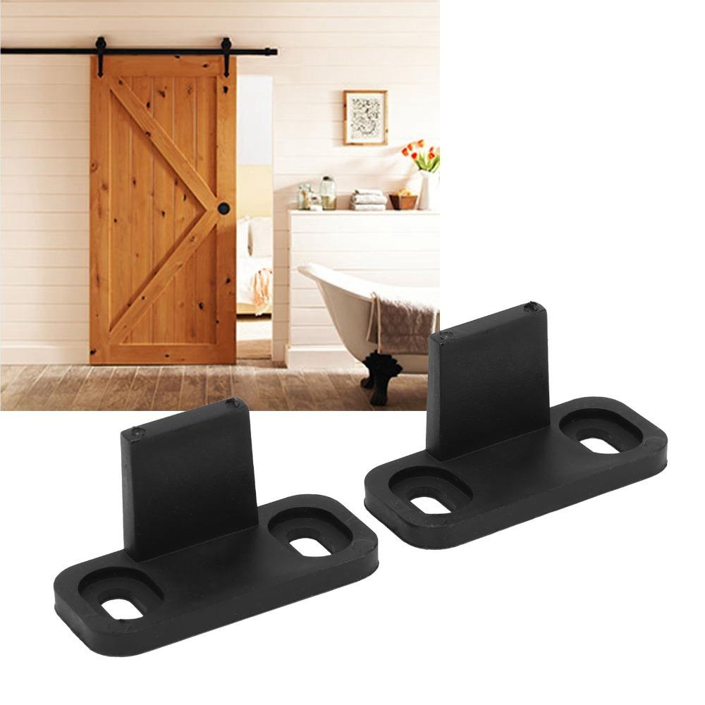 2pcs POM Sliding Door Bottom Guide Black Floor Mounted Guide Barn Door Floor Guide  Barn Doors