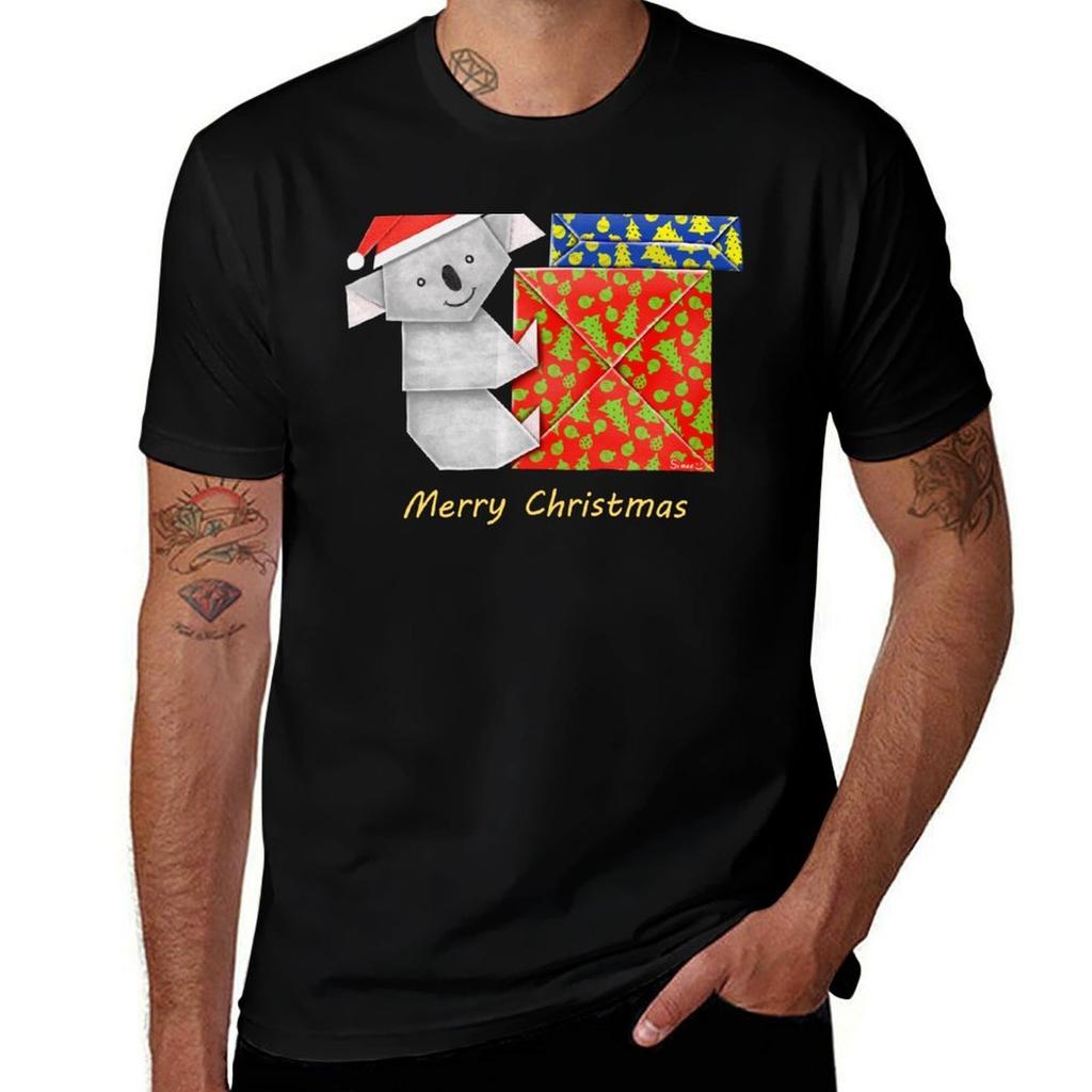 Koala Origami and Its Mystery Christmas Gift Boxes T-Shirt Men T Shirt Cotton 100% Cotton T Shirts Man 100% T-Shirt