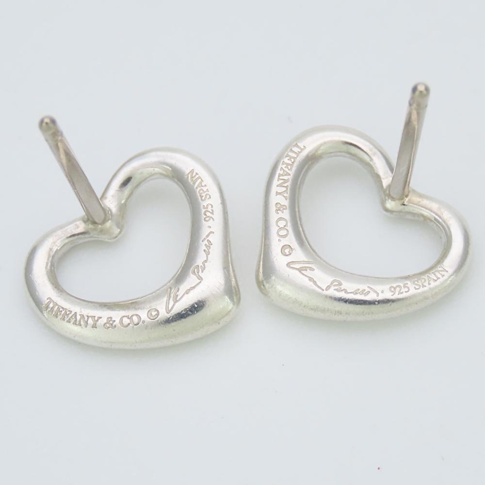 Used TIFFANY&Co. Pierce Open heart Silver925/14 white gold 1.7g Silver El Saperetti