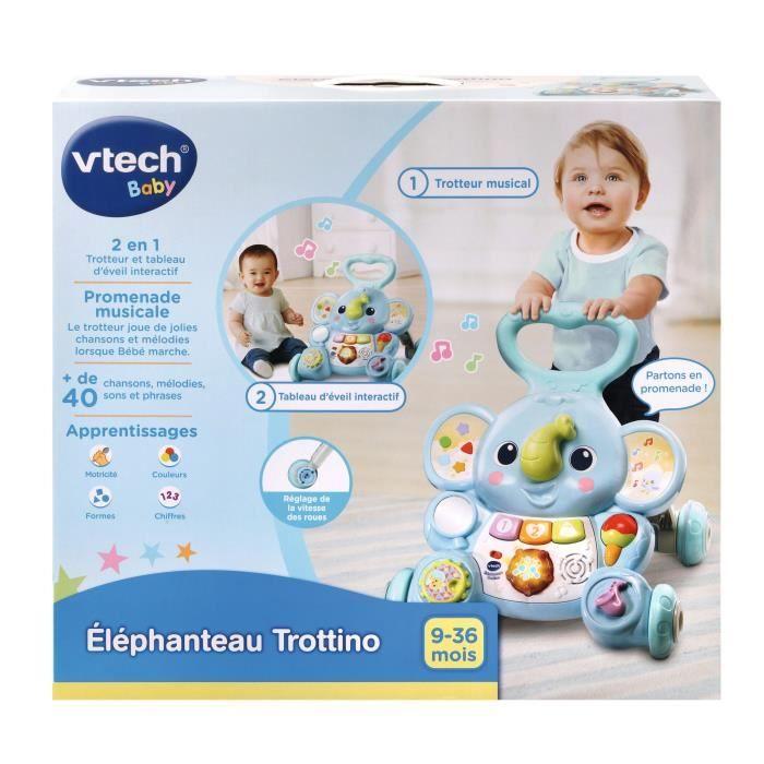 Porteur - trotteur vtech baby - éléphanteau trottino - avec frein - bleu