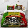 Artwork Unique Maple Weed Plant Green Death Skull Smoke Bedding Set Queen/King Size Duvet Cover Comforter Soft Cozy Home Textile