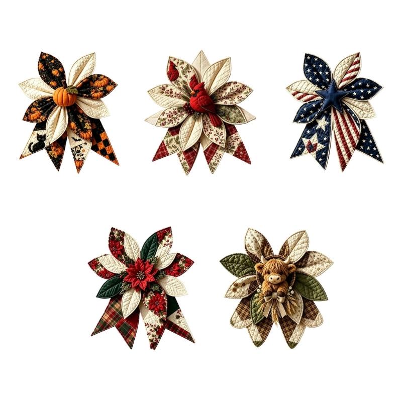 Patchwork Fabric Display Craft Set, DIY Sewing Project for Door Hangers, Wall Panels, and Seasonal Party Styling