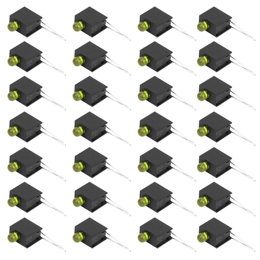 100Pcs 3mm LED Shade Diode Light Kit with Holder Side Single Hole Industrial AccessoriesYellow