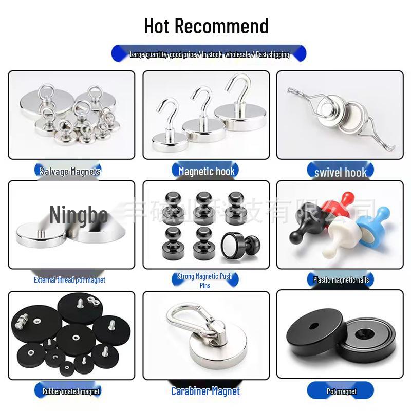 Neodymium Iron Boron Magnetic Rotating Hook - No-Punch Round Suction Cup Magnet for Refrigerator.
