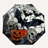 Halloween Stained Glass Window Decoration with Bats, Skulls, and Pumpkins Umbrella, Christmas Gift Y114
