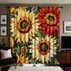 2 Stück HD voller Garten Sonnenblume Blume dekorativer Vorhang Gelber Bindeband Digital bedruckter Vorhang Heimdekorationsstil Dekoration l