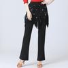 Pantalons Sexy à Franges Sequins pour Femmes Danse en Ligne Samba Latine Salsa Carré Gitba Vêtements de Danse Pantalons Scintillants