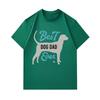 Men's 100% Cotton Crew Neck Short Sleeve T-Shirt, Funny Best Dog Dad Ever Print Casual Tee, Soft Breathable Lightweight Top for Dog Lovers Daily Wear