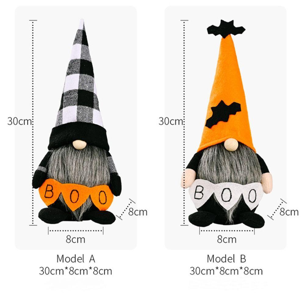 Bat Orange Hat Gingerbread Dwarf Dolls Long Beard Halloween Gnomes Decorations  Room Decor