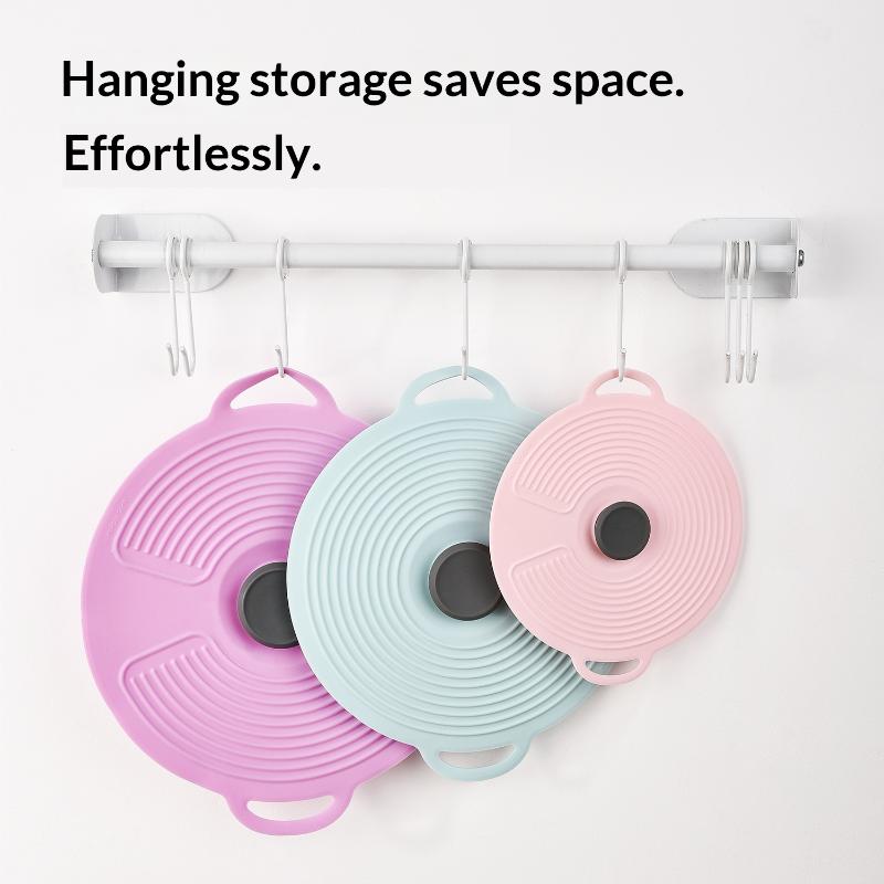 Food Safe Reusable Silicone Suction Lid Heat Resistant Sealed Cover Fit Pot Pan Bowl Cup for Kitchen