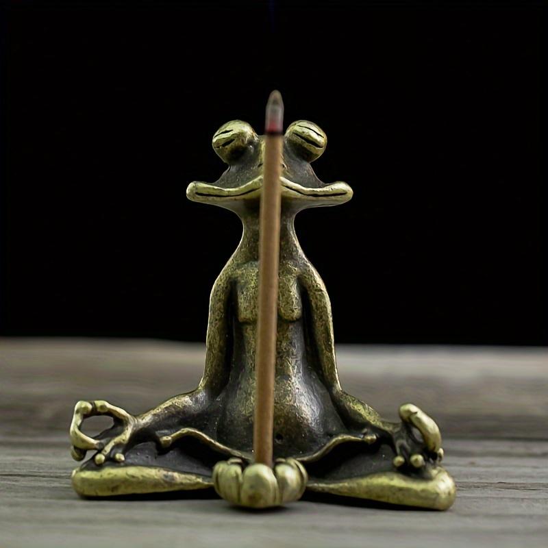 Jemný kovový kung-fu žabí kadidelník, žabí ozdoba na meditaci, jóga meditace pro spánek a odpočinek, stolní vynikající ozdoba