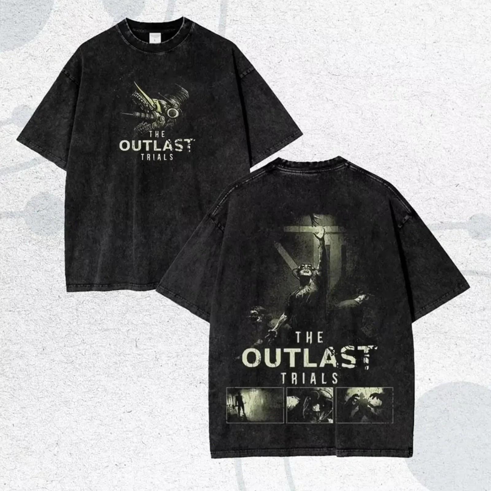Outlast T-Shirt Video Game Tees Unisex Washed Cotton Tees The Outlast Trials Unisex T-Shirt XXXXL
