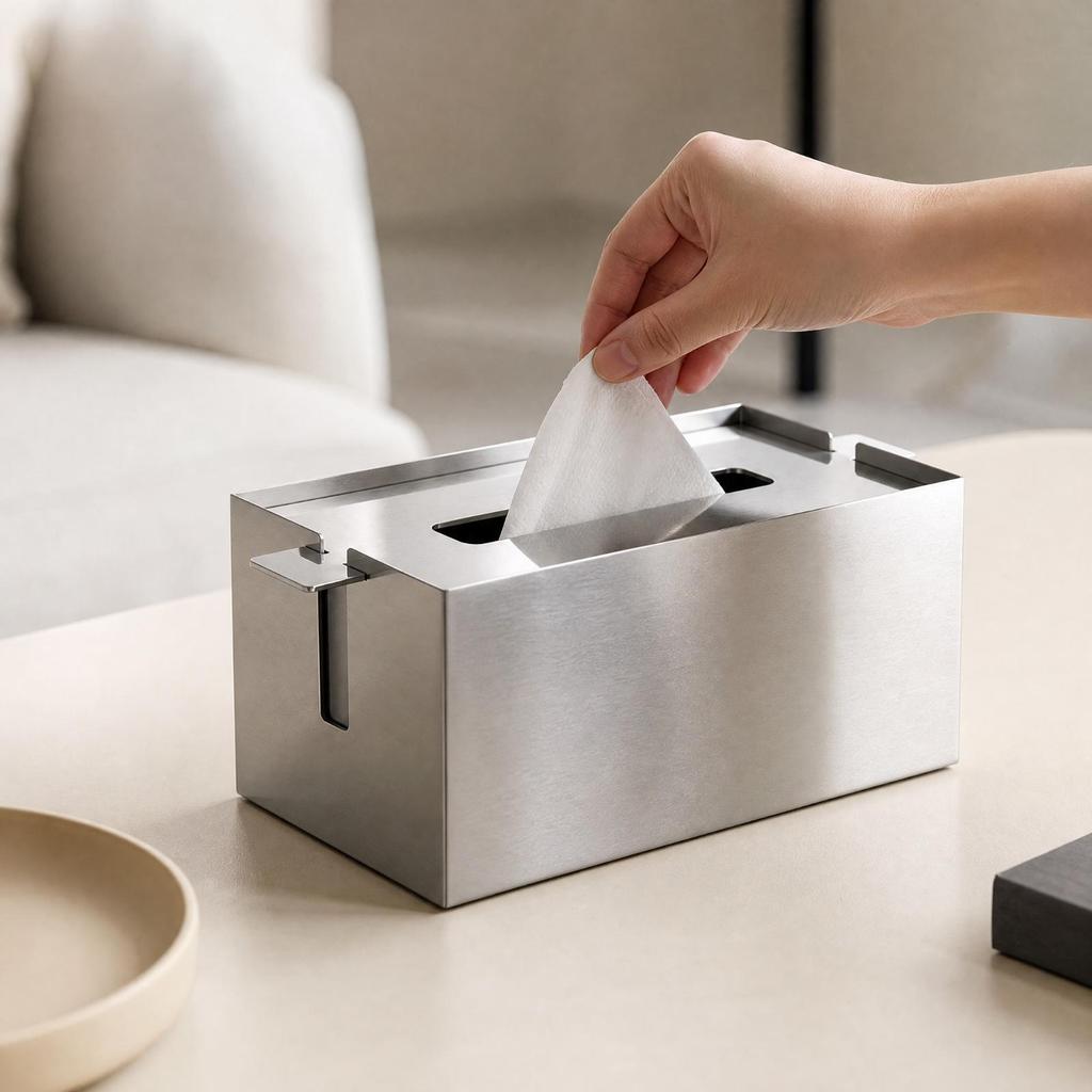 Stainless Steel Tissue Box Heavy Duty for Desk