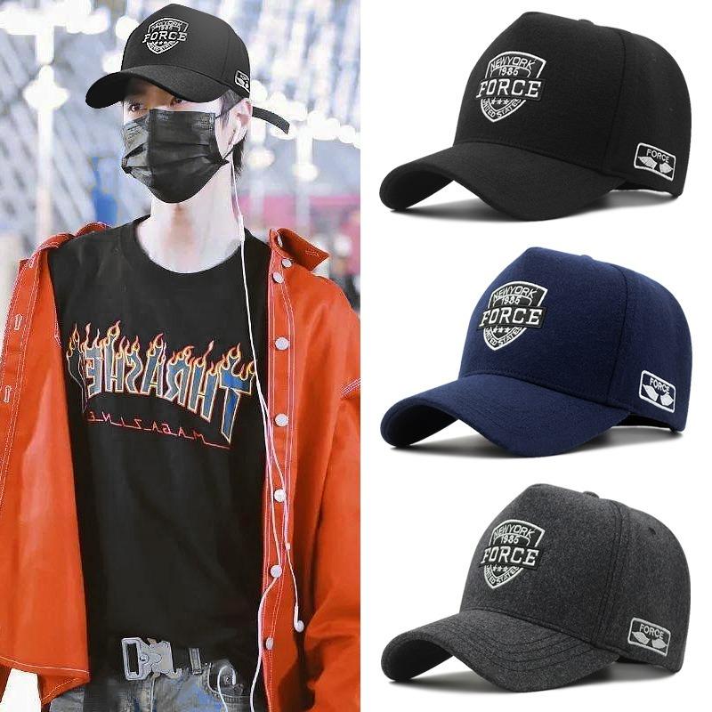 Woolen hat men's winter high-top baseball cap big head circumference piled thickened cap