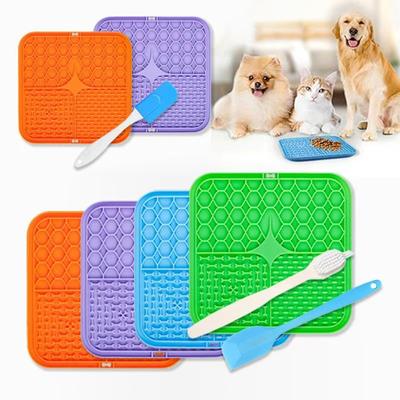 Tapis à lécher en silicone pour animaux de compagnie, distributeur lent, assiette de nourriture pour chien, ventouse de distraction pour le bain, accessoires d'alimentation pour l'entraînement pour chiens
