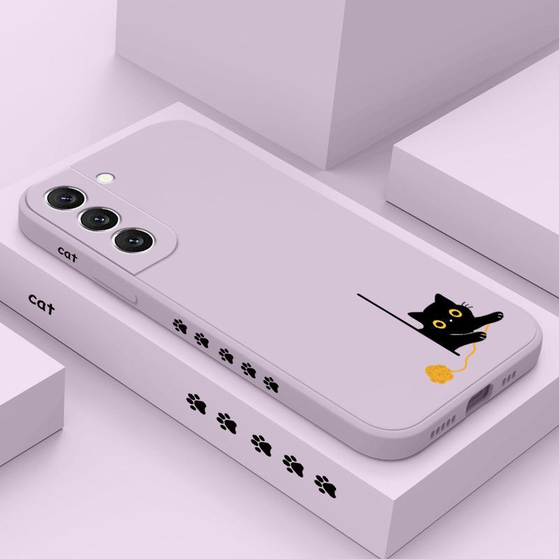 Custodia per Telefono Gatti nel Panico per Samsung Galaxy A37 A57 Copertura in Silicone Liquido