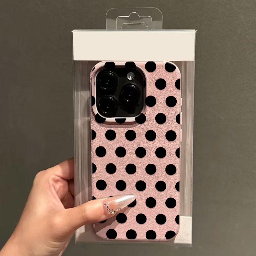 Black Polka Dots Phone Case For IPhone 17 16 15 11 12 14 13 Pro Max Plus SE 16E Cute Soft Silcone Cover