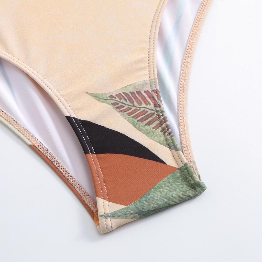 Costum de baie retro slim fit european și american 2024 dintr-o piesă pentru plajă și izvoare termale