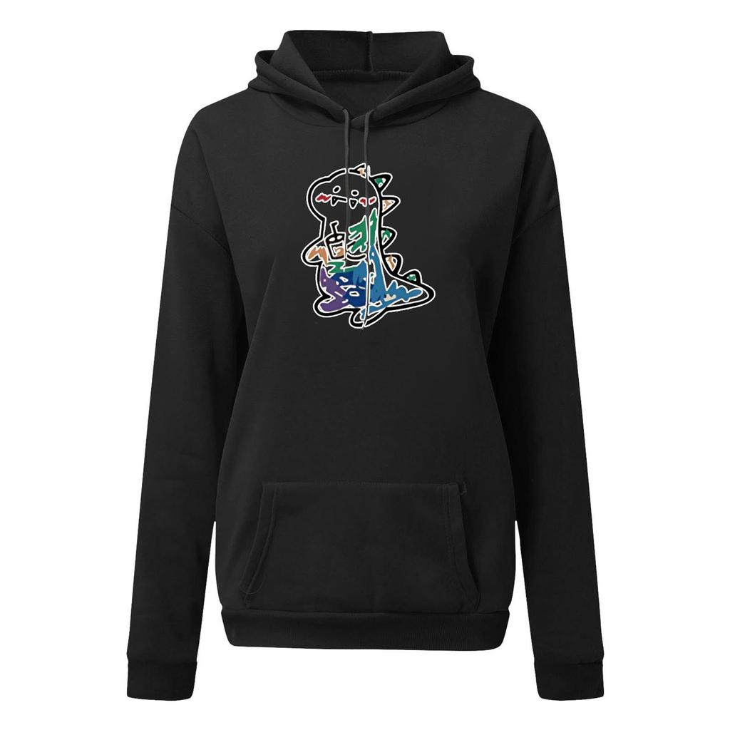 Women Ladies Girls Boys Anime Cartoon Printing Hooded Velvet Thickened Plus Size Sweater Tops