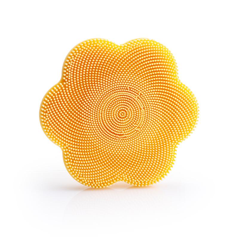 

1PC Silicone Flower Face Brush Deep Cleansing Massage Soft Bristles Face Brush Suction Cup Manual Silicone Brush жёлтый