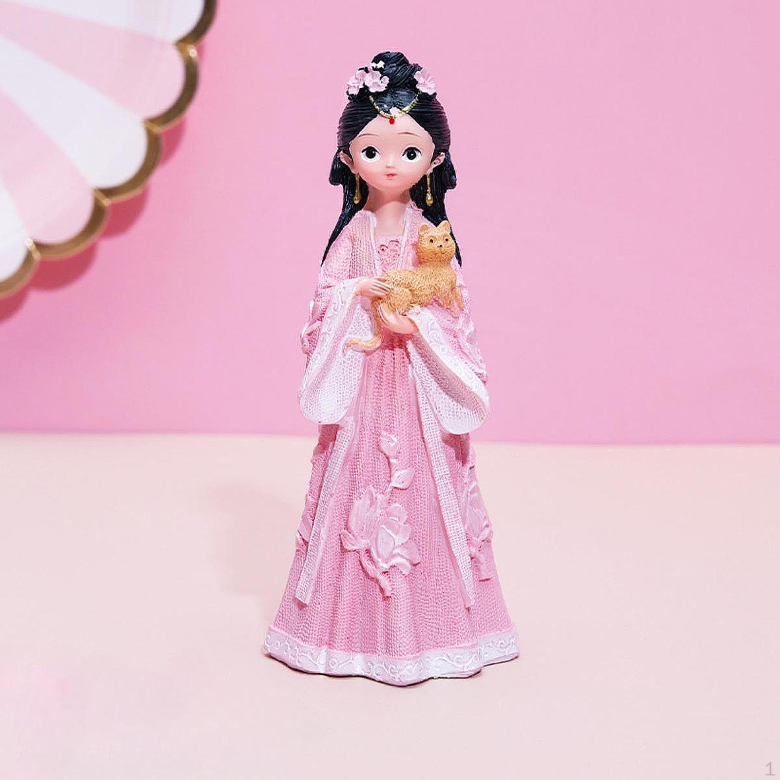 Китайская Древняя Кукла Фигурка Украшения Статуя Ханфу Скульптура для Гостиной Магазина розовый