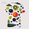 3D Printed Strawberry Orange Kiwi T-Shirt For Men Fruit Pattern Tees Casual Loose Round Neck Short Sleeve T Shirts Kids Tops