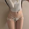 Women's Panties Mesh Ruffle Hollow Out Sexy Lace Flower Pattern Cotton Crotch Perspective Erotic Panties Thin Seamless Briefs