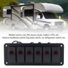 6 Gang Rocker   Panel LED Backlit On Off   Waterproof Circuit   for Car RV Bus Marine Boat ATV UTV