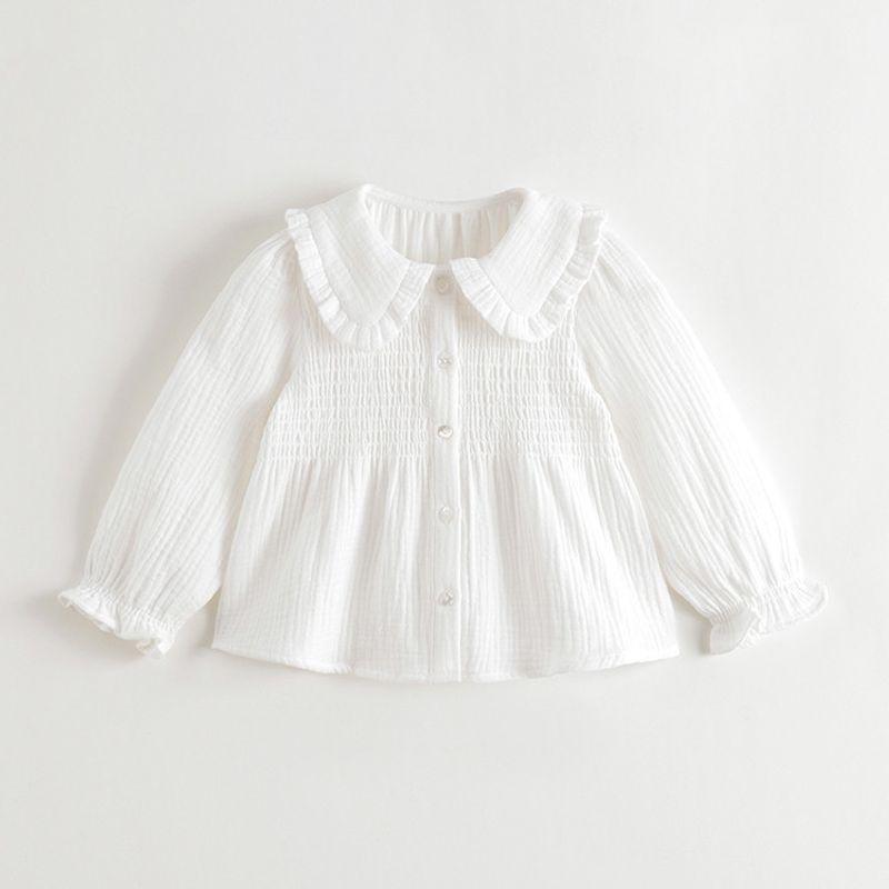 Mark Jenny Girls Sweet Doll Collar Shirt Baby Pure Cotton Shirt 2026 Spring New Style 551651 Miffy White 80