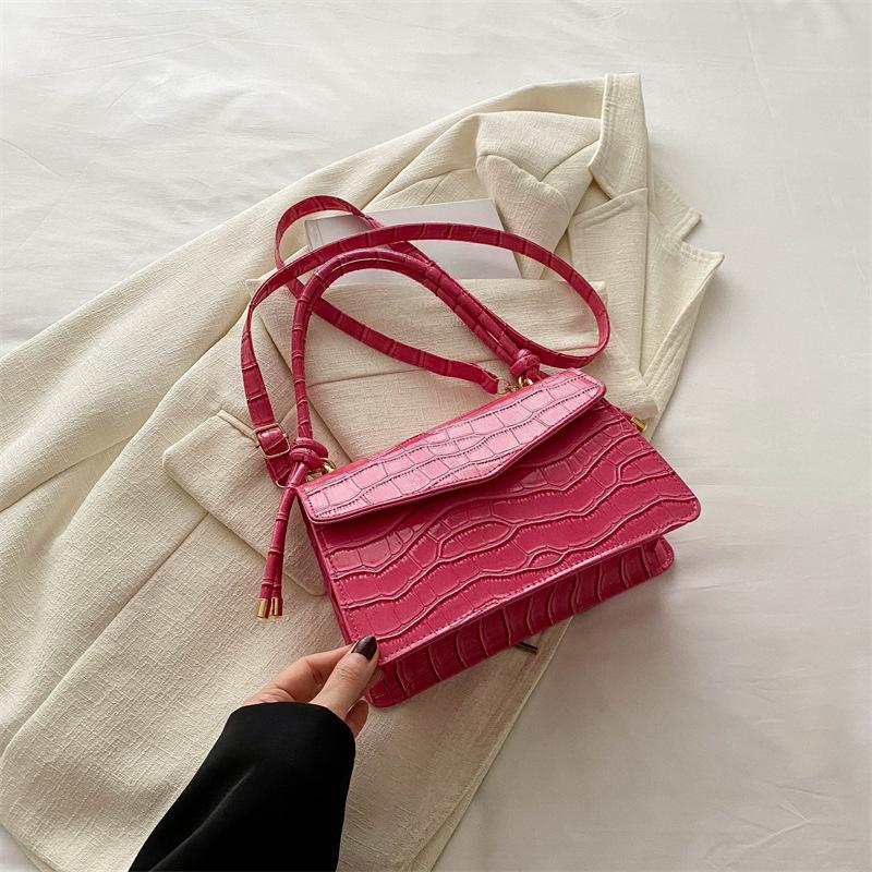 Stone Pattern Candy Color Summer Fashionable New Small Bag Fashionable Single Shoulder Small Square Bag Underarm Small Armpit