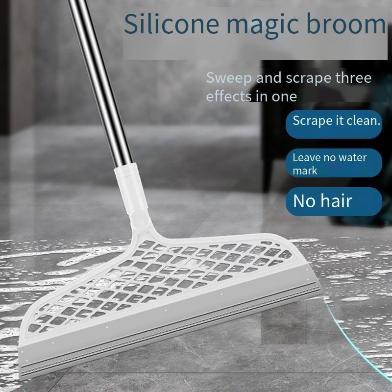 Silikon Magic Besen für Zuhause - Multifunktionaler Trocken- & Nasswischer für Boden & Glas, Effizienter Wasserwischer für das Badezimmer