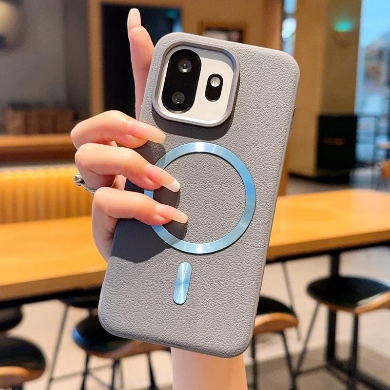 

For OnePlus 15T 15 15R 13R Phone Case Magnetic CD Pattern Leather Metal Alloy Camera Frame Protection Back Case Cover OnePlus 13