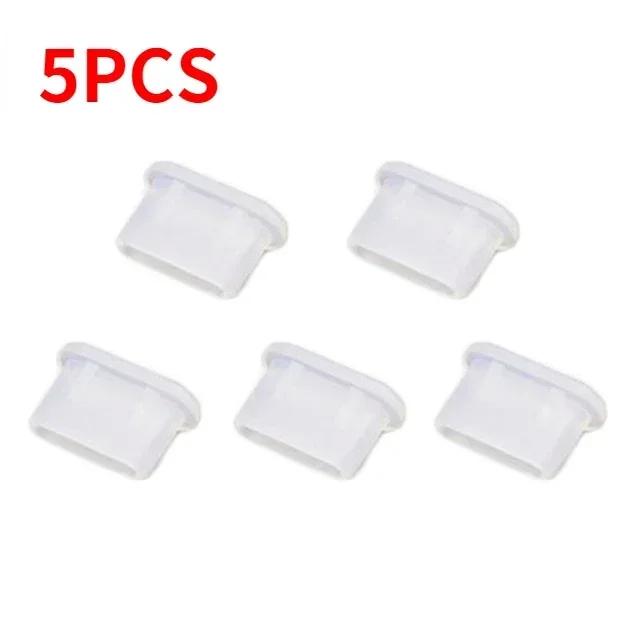 Type-C Dust Plug Silicone USB C Port Cover Cap Charger Port Protector Compatible with Most USB C Phones Laptops Black