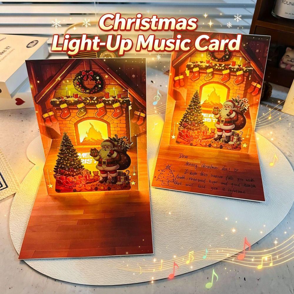 Colorful Christmas Greeting Card Creative Gift Music Christmas Card 3D Christmas Card  Holiday