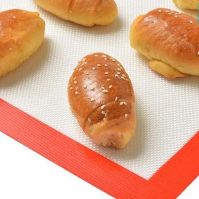 High Temperature Silicone Baking Mat Platinum Food Grade Non Stick Fibreglass Rectangular Macaron Baking Pad