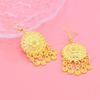 Thai Necklace Earrings Set Ethnic Women Jewelry Suit Fashion Gold Plated Jewelry Set  Women