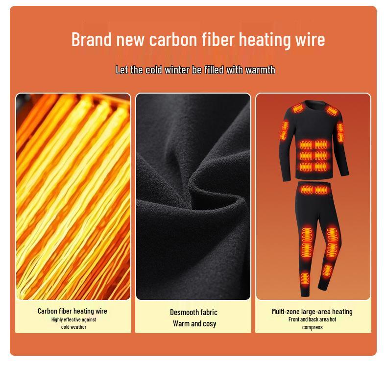 Smart Temperature-Controlled Heated Pants Set with Velvet Lining for Cold Protection - Middle-Aged and Elderly