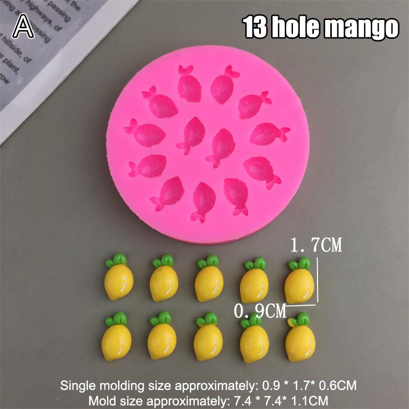 Silikonfruktformar för tårtdekoration 3D-frukt Choklad Fondant Dekorativa formar Godis Gelé Gummy Tvålform