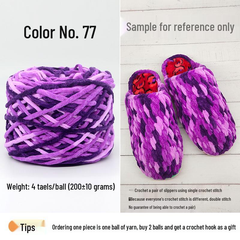 Plush Wool Yarn for Hand-Knitted Crochet Shoes & Slippers