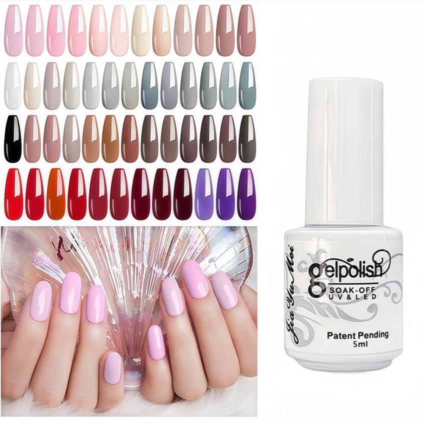 GELPOLISH Nail Art Set: Base, Top Coat, Transparent & White Gel Polishes