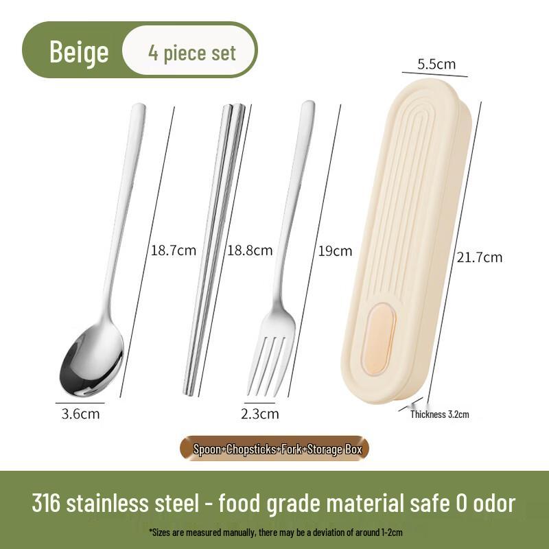 Ru Han 316L Stainless Steel Portable Cutlery Set