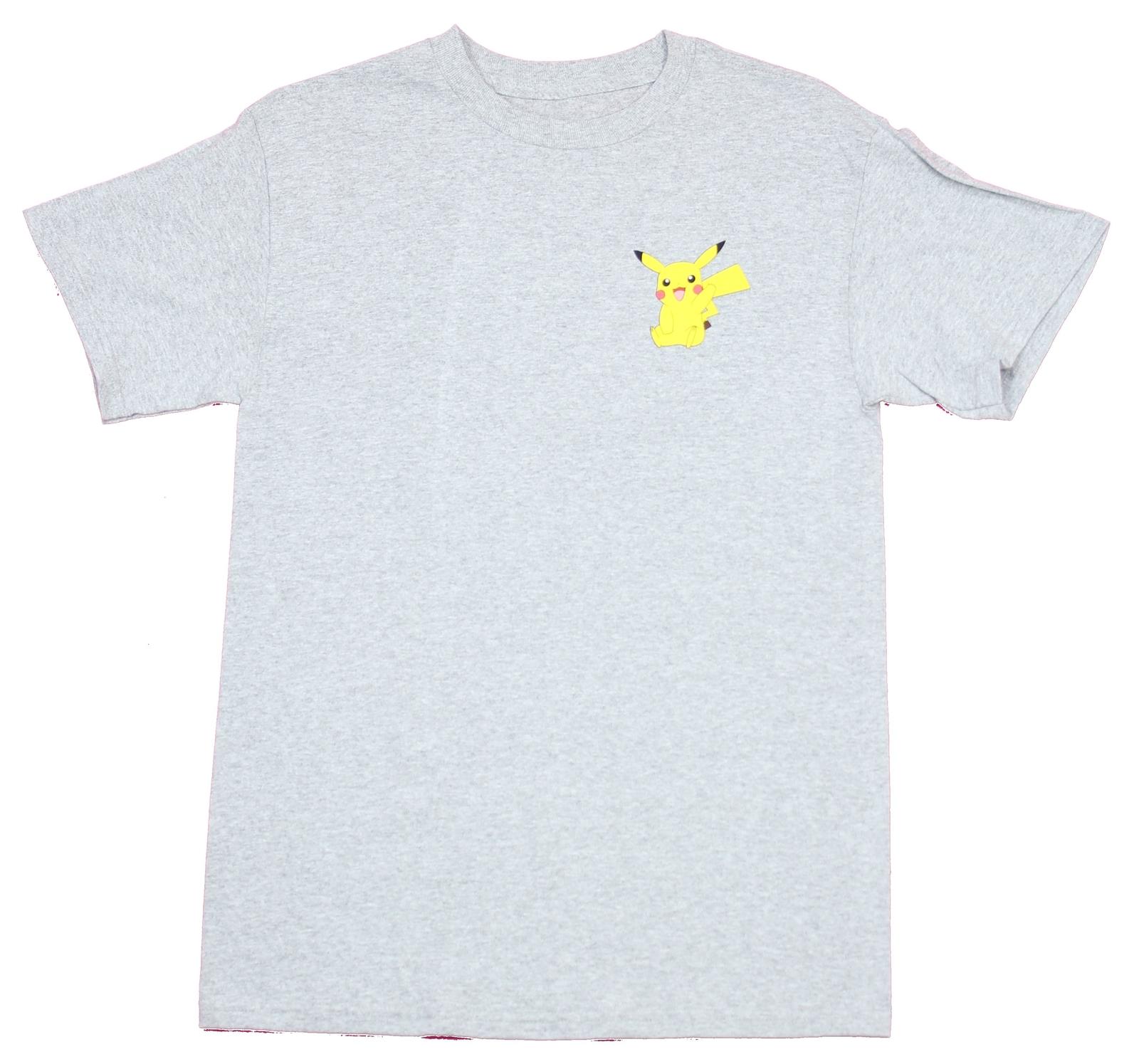 Pokemon Mens T-Shirt - Pikachu Smiling Lapel Image XXL