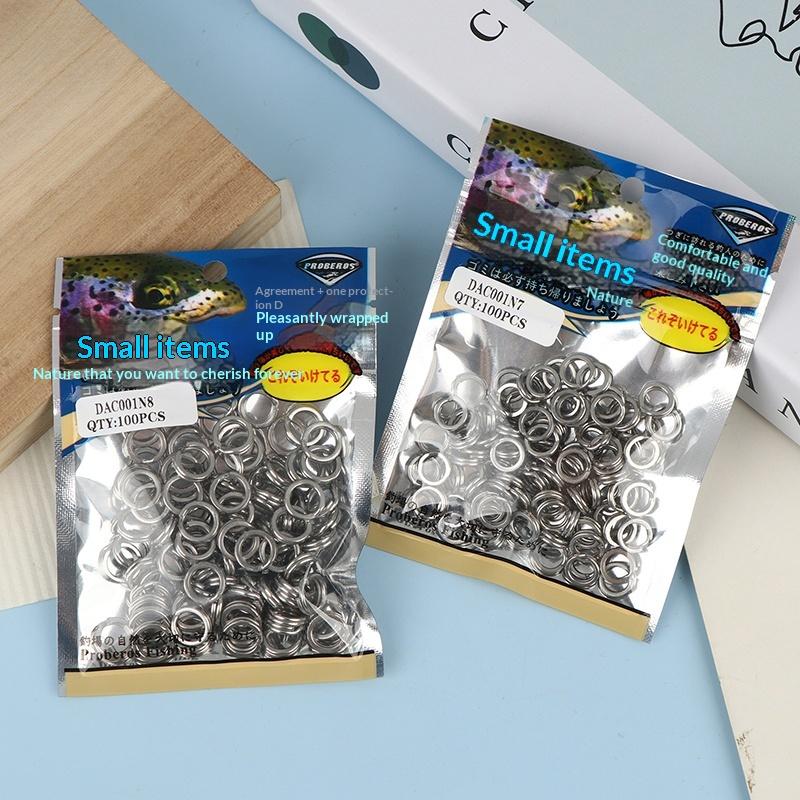 Fishing Split Rings 100Pcs Stainless Steel Lure Rings Saltwater Terminal Tackles Split Rings Fishing Connectors Snap Rings