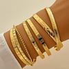 7-teiliges Mode-Muster Metall-Manschettenarmband-Set Für Frauen Elegantes Gold-Silber-Farben Offenes Armreif Weiblicher Trendiger Party-Schmuck