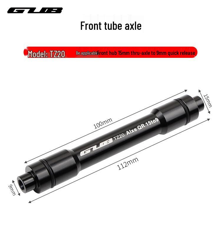 GUB TZ20 MTB Front Hub 15mm Thru Axle to 9mm Quick Release Adapter with Lever