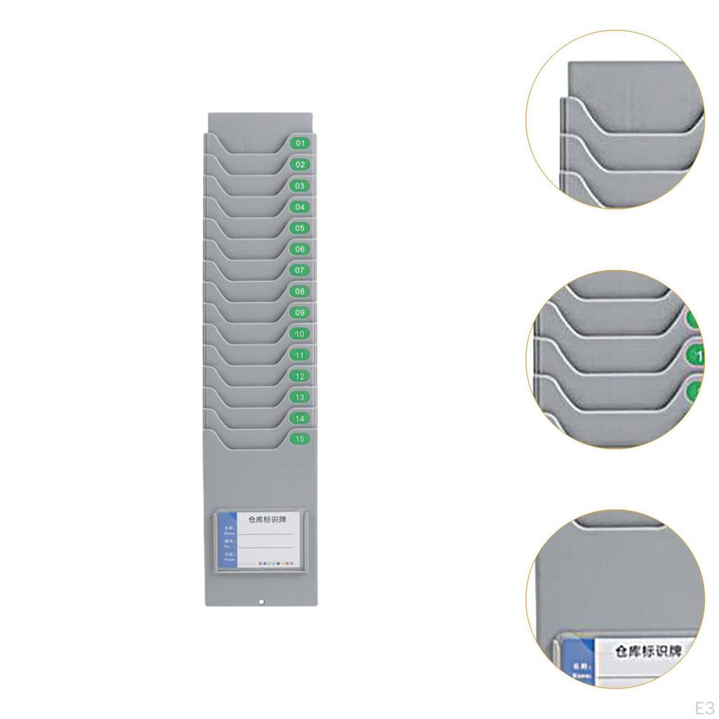 Tidskortstativ Lønnsregistreringsenhet Display med Skrue Uttrekkbar Kontorkortholder Veggmontering