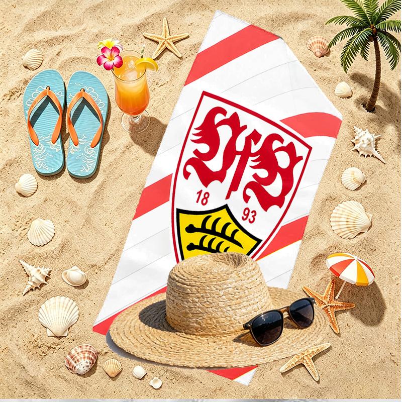 VfB Stuttgart Druck Strandtuch, Vielseitiges Leichtes Saugfähiges Strandtuch für Pool Surfen Yoga Badezimmer, Perfektes Geburtstags-Urlaubsgeschenk