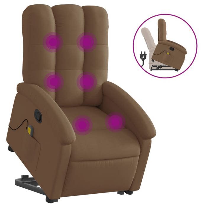 VidaXL Reclining Massage Armchair, Relaxation Chair with Adjustable Backrest and Footrest, Salon Seat, Modern, 3204108
