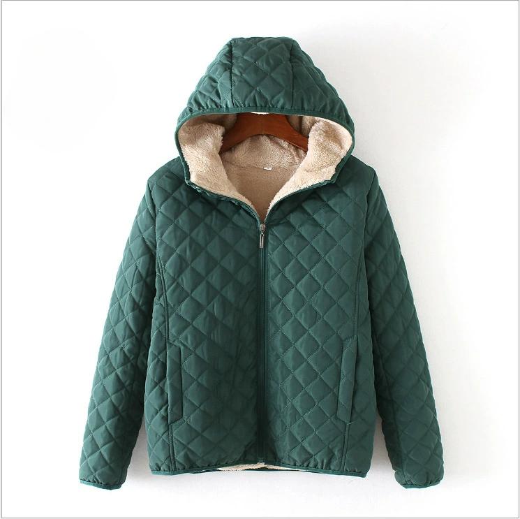 Cotton-padded Jacket Women's Short Lightweight Small Padded Jacket Casual Plus Velvet Thick Cotton-padded Jacket Women's Lamb Wool Jacket