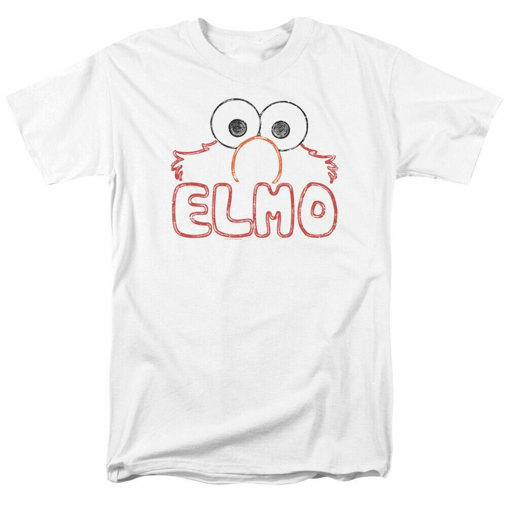 Sesame Street Elmo Letters T Shirt Mens Licensed Classic TV Show White M